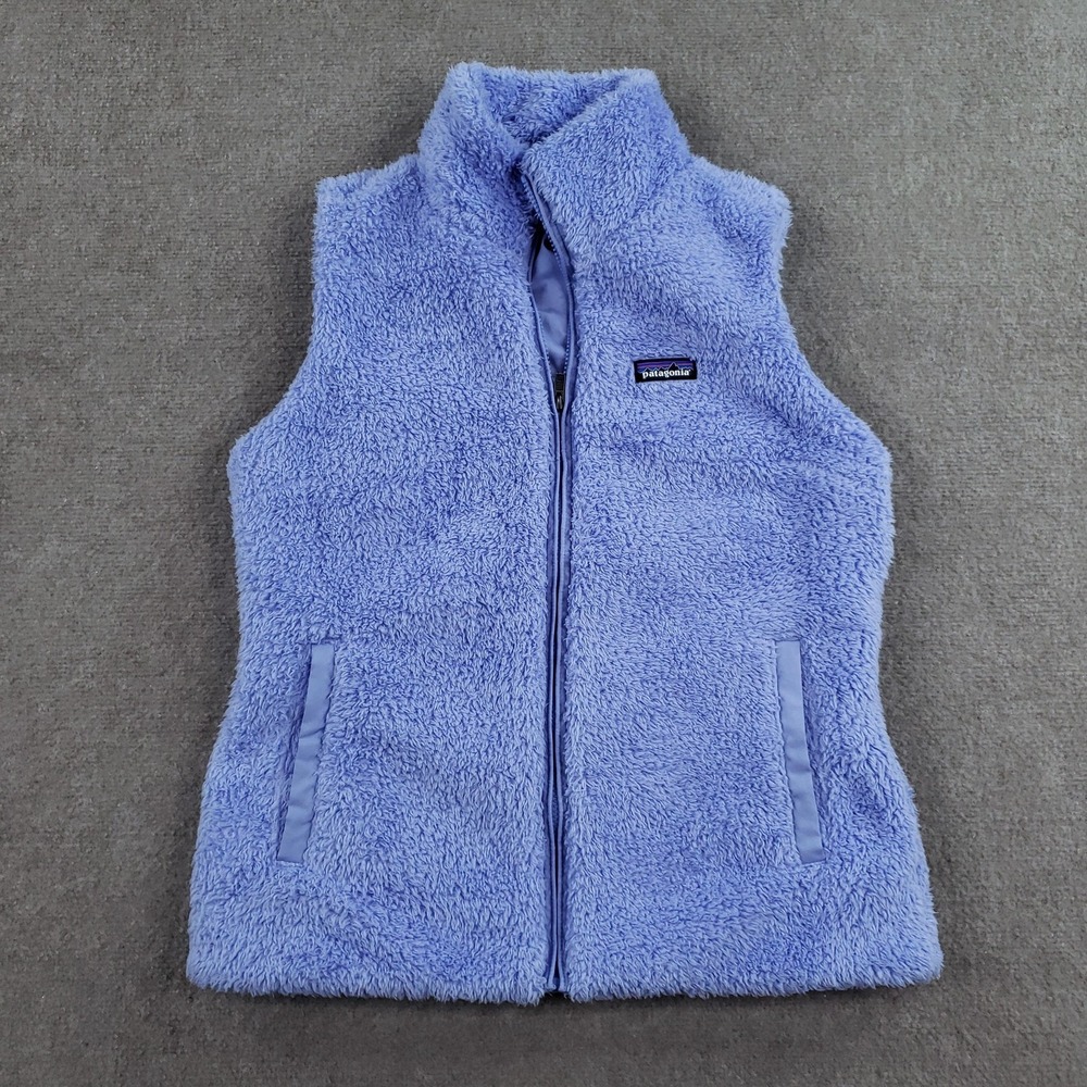 Patagonia Los Gatos Vest Womens Large Purple Fleece Full Zip Pockets Sherpa